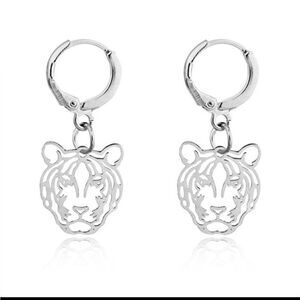 TIGER PRIDE SILVER HOOP EARRINGS